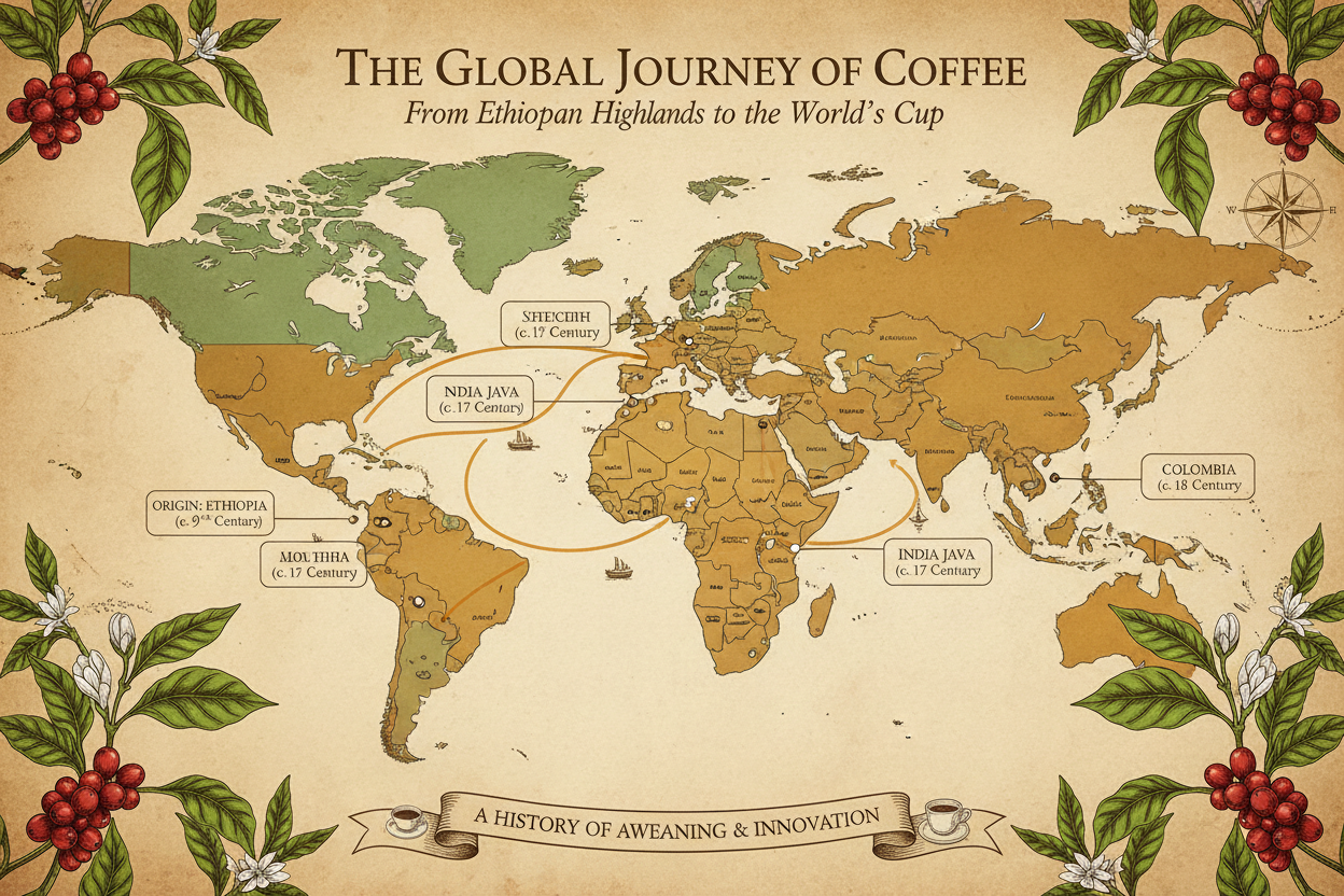 コーヒーの木の伝播年表:世界中に広がったコーヒーの歴史