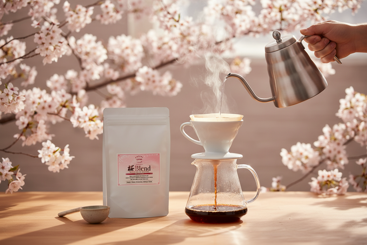 桜ブレンド 抽出風景